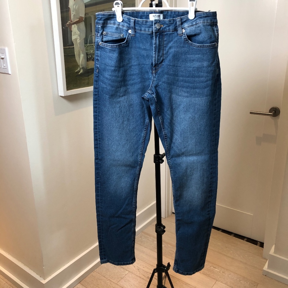 ONLY & SONS Men's Jeans, Medium Blue - Size 33W x 34L